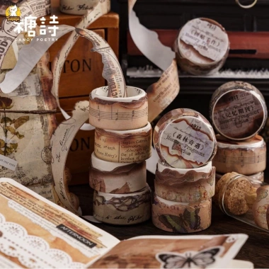 Washi Tape Vintage Giấy Cũ Cháy Xén - 1 Cuộn Dán Journal Scrapbook Thư - 27.000₫ 3
