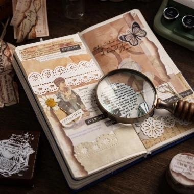 Washi Tape Vintage Giấy Cũ Cháy Xén - 1 Cuộn Dán Journal Scrapbook Thư - 27.000₫ 7