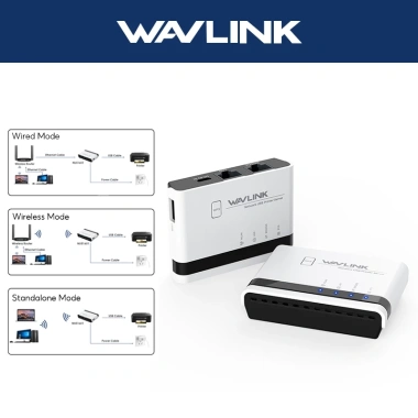 Wavlink Máy In USB Không Dây 10/100Mbps LAN và Bridge 480Mbps USB2.0 847.000đ