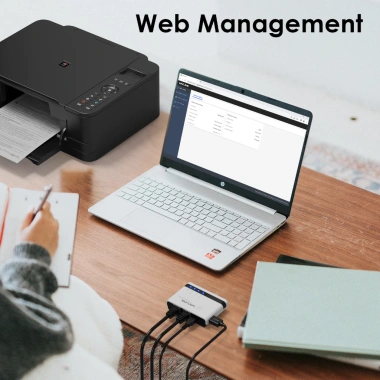 Wavlink Máy In USB Không Dây 10/100Mbps LAN và Bridge 480Mbps USB2.0 847.000đ
