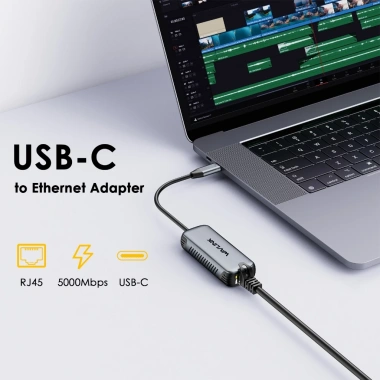 WAVLINK USB-C sang Ethernet 5.000Mbps RJ45 Gigabit – Không cần driver, Plug-and-Play 3