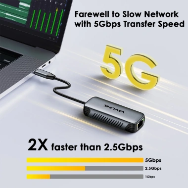 WAVLINK USB-C sang Ethernet 5.000Mbps RJ45 Gigabit – Không cần driver, Plug-and-Play 6