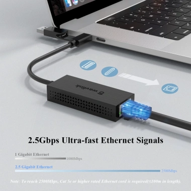WAVLINK USB-C/A sang Ethernet 2.5Gb Nhỏ Gọn, 2-trong-1, Windows, Mac, iPadOS - 354.060 VND