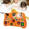 WAY2TOP Đồ chơi cảm giác bảng bận rộn Montessori, công tắc LED, bảng tương tác giáo dục mầm non