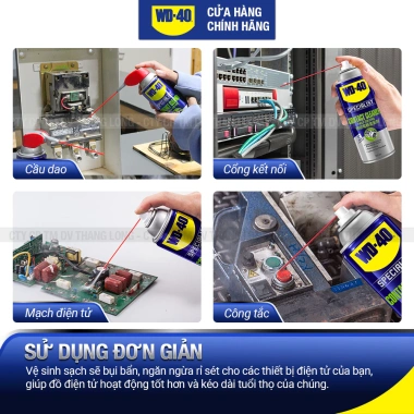 WD-40 Contact Cleaner 360ml - Vệ sinh bo mạch điện tử, làm sạch điện, không dư lượng
