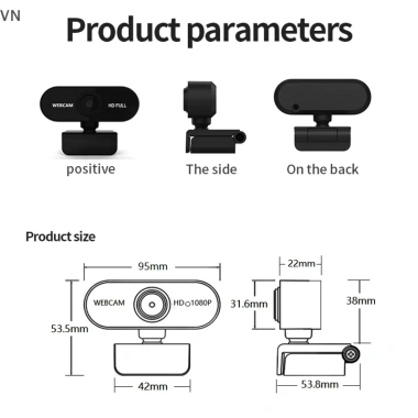 Webcam 1.080P Full HD USB có micro, video chất lượng cao cho PC và Laptop, giá ưu đãi 130.570 VND 6 Webcam 1.080P Full HD USB có micro, video chất lượng cao cho PC và Laptop, giá ưu đãi 130.570 VND 6