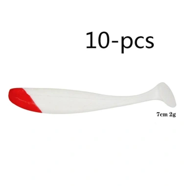 WEETW Wobblers 10 chiếc - Mồi mềm swimbait cá đỏ đầu trắng, đuôi bay - 55.000đ