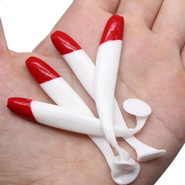 WEETW Wobblers 10 chiếc - Mồi mềm swimbait cá đỏ đầu trắng, đuôi bay - 55.000đ