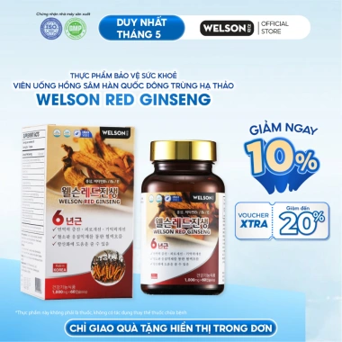 Welson Hồng Sâm Hàn Quốc Đông Trùng Hạ Thảo 60 viên - Tăng Cường Đề Kháng, 945k