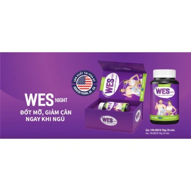 WES NIGHT Đốt Mỡ, Giảm Cân Khi Ngủ - Viên Uống 60 Viên, Giá Ưu Đãi 598k