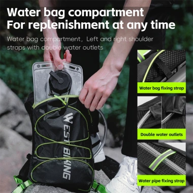 WEST BIKING Ba Lô Xe Đạp Có Túi Nước, Phù Hợp Đường Dài Ngoài Trời – Giá chỉ 154.000₫ 4