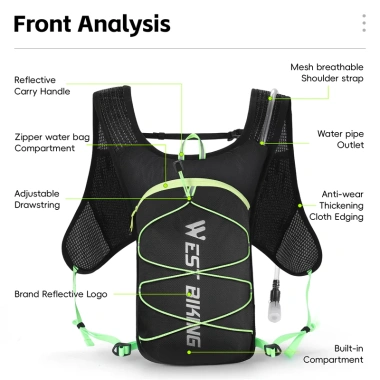 WEST BIKING Ba Lô Xe Đạp Có Túi Nước, Phù Hợp Đường Dài Ngoài Trời – Giá chỉ 154.000₫ 8