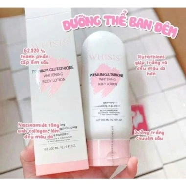 Whisis Glutathione Sữa Dưỡng Thể Ban Đêm 200ml-300ml - Kích Trắng Tế Bào Gốc, 350.000₫ 4
