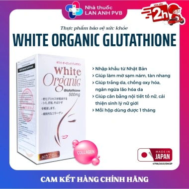 White Organic Glutathione - Viên uống collagen trắng da, đánh bay nám, giảm thâm, chỉ 840.000₫