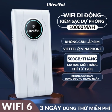 WiFi 6 Di Động UltraNet JS018 - Kết Nối Mạnh, Mượt, Phù Hợp Học Online, Làm Việc Từ Xa, Giá Ưu Đãi 838.000₫