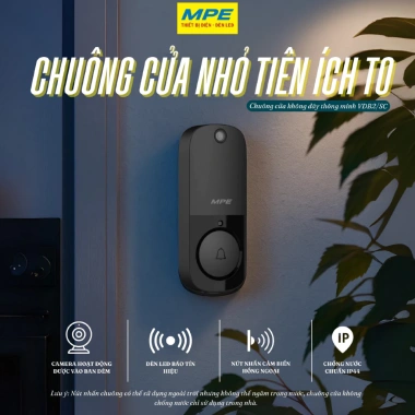 WIFI chuông cửa không dây thông minh 38 âm, camera VDB2/SC MPE - 1.015.000₫