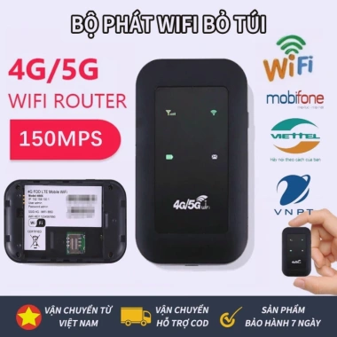 WiFi Di Động 4G/5G 150Mbps Kai Store - Tốc Độ Cao, Hỗ Trợ Nhiều Nhà Mạng, 360.000 VND