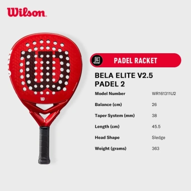 Wilson Bela Elite V2.5 Vợt Padel WR161.311U2 - Độ bám tuyệt vời, giảm 16% - 8.847.000₫