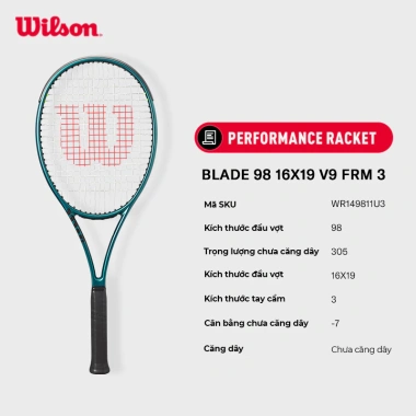 Wilson Blade 98 16x19 V9 Emerald Night Vợt Tennis Hiệu Suất Cao Giá 6.699.000 VND 7