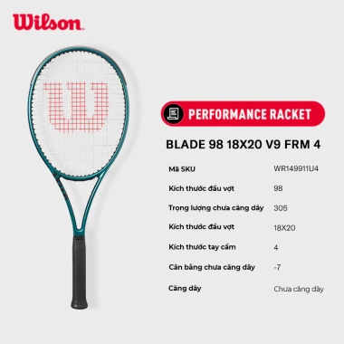 Wilson Blade 98 18x20 V9 Vợt Tennis Chưa Căng Dây - Giá 6.699.000 VNĐ, Độ Bền Cao 7 Wilson Blade 98 18x20 V9 Vợt Tennis Chưa Căng Dây - Giá 6.699.000 VNĐ, Độ Bền Cao 7