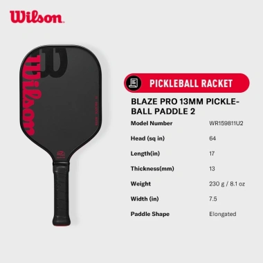 Wilson Blaze Pro 13mm Vợt Pickleball - Độ bám cao, kiểm soát tối ưu, giảm giá còn 5.272.000₫