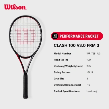Wilson Clash 100 V3 - Vợt Tennis Chưa Căng Dây, Giá 9.758.780, Giảm còn 7.999.000