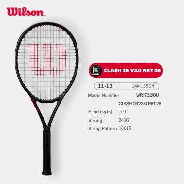 Wilson Clash Junior 26 V3 - Vợt Tennis trẻ em độ bền cao, kiểm soát tuyệt vời, giá 3.759.000 VND