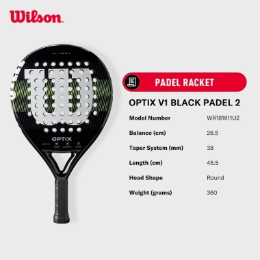 Wilson Optix V1 Black – Vợt Padel WR181.611U2 Giá giảm 35% chỉ 3.499.000₫ 6 Wilson Optix V1 Black – Vợt Padel WR181.611U2 Giá giảm 35% chỉ 3.499.000₫ 6