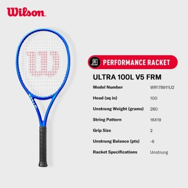 Wilson Ultra 100 L 100UL V5 – Vợt Tennis 100L, mã WR1.788xxU, Độ Bám Cao, Giá 7.499.000₫
