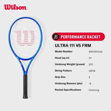 Wilson Ultra 111 V5 Vợt Tennis Chưa Căng Dây WR179.111U2 - Giá 7.499.000đ, hiệu năng tốt