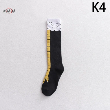 Woada Chân Gà Nữ Đầu Gối Dài Tất Hoạt Hình 3D In Cotton Móng Vuốt Đùi Tất Cao Giá 54.972₫