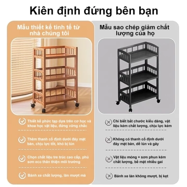 Woodland Kệ đa năng gỗ di động 2-3 tầng - Giá để đồ trang trí, giảm còn 326k