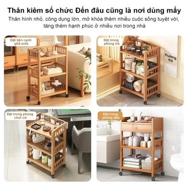 Woodland Kệ đa năng gỗ di động 2-3 tầng - Giá để đồ trang trí, giảm còn 326k