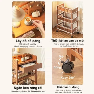 Woodland Kệ đa năng gỗ di động 2-3 tầng - Giá để đồ trang trí, giảm còn 326k
