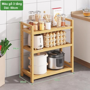 Woodland Kệ Gỗ Nhà Bếp Đa Năng Dễ Lau Chùi, Lắp Ghép, Chịu 150kg - Giá 268.000₫ 10