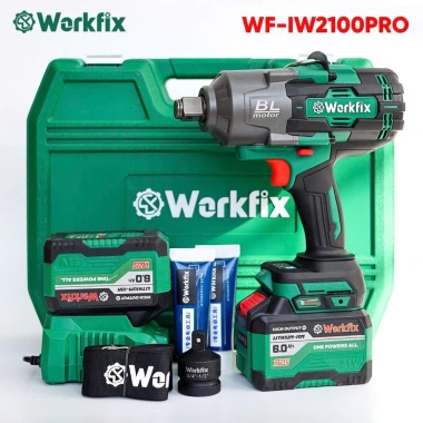 WORKFIX WF-IW2.100N Máy Bắn Bulong Auto Stop 2.100N Không Chổi Than - Mở Vặn Ốc Xe Tải Giá Ưu Đãi 2,898,000₫