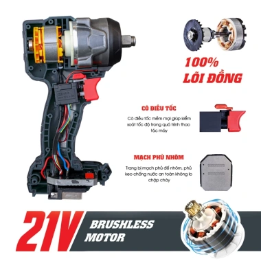 WORKFIX WF-IW470N Siết bulong 2 trong 1, Động cơ không chổi than, Lực siết 470N.m - Giá ưu đãi 594.000 VND 5