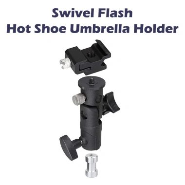 Wss Xoay Flash Hot Shoe Umbrella Giá Đỡ Đèn Studio Type E Chân Đế 1/4 & 3/8 Đa Năng 7