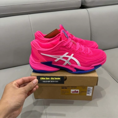 X2Man Giày Thể Thao Sneaker Asic FF3 Màu Hồng Xanh Chơi Tennis Pickleball Bóng Chuyền Cầu Lông - Giảm Giá 957k