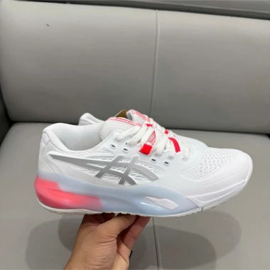 X2Man Giày Thể Thao Tennis Pickleball Asic Gel X Resolusion 10 Màu Trắng Xám Đế Cam