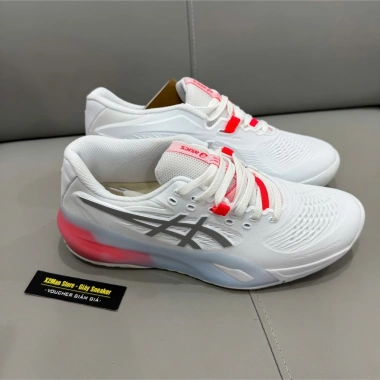 X2Man Giày Thể Thao Tennis Pickleball Asic Gel X Resolusion 10 Màu Trắng Xám Đế Cam