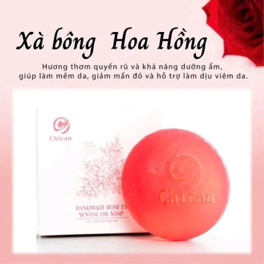 Xà Bông Hoa Hồng Pháp CHICAN 80g – Hương Nước Hoa Nhẹ, Da Mềm Mịn, Thơm Lâu, Tặng Túi Lưới – 50.000 VND 3
