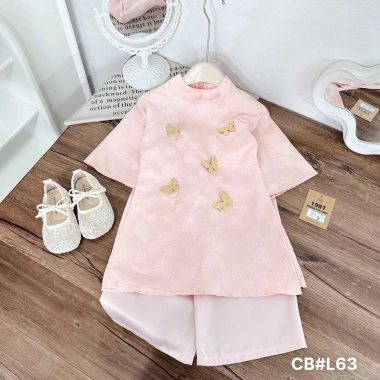 Xả CBL63 Set áo dài cách tân Châu Sa cho bé gái lễ tết, giá ưu đãi 50.000₫ 6