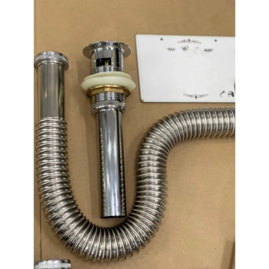 Xả chậu lavabo inox 304 Ống thải xi phông, chậu rửa mặt đồng inox, bấm nhẹ - Giá chỉ 255.200 VND 2