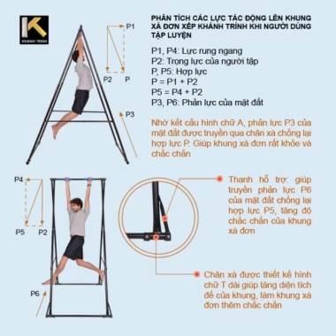 Xà đơn xếp Khánh Trình cho người 1m40‑1m80, trọng lượng