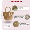 XẢ HÀNG Combo Túi Cói & Mũ Cói Biển Rộng Vành Sóng Phối Nơ - Siêu Nhẹ Giá 59.999đ 2