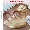XẢ HÀNG Combo Túi Cói & Mũ Cói Biển Rộng Vành Sóng Phối Nơ - Siêu Nhẹ Giá 59.999đ 5