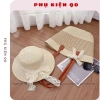 XẢ HÀNG Combo Túi Cói & Mũ Cói Biển Rộng Vành Sóng Phối Nơ - Siêu Nhẹ Giá 59.999đ 6