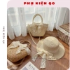 XẢ HÀNG Combo Túi Cói & Mũ Cói Biển Rộng Vành Sóng Phối Nơ - Siêu Nhẹ Giá 59.999đ 8
