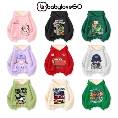 XẢ KHO Áo hoodie BabyloveGO cho bé áo khoác nỉ in hình độc đáo, giao mẫu giá 159k